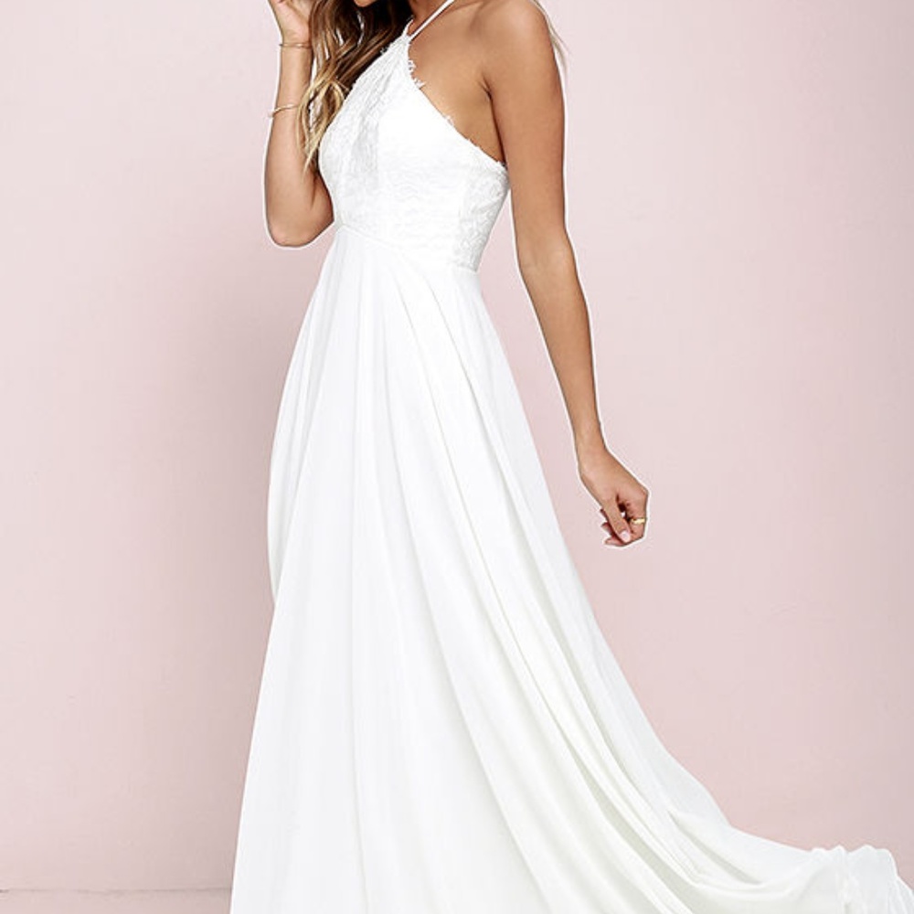 Lulu's Everlasting Enchantment Ivory Maxi Dress